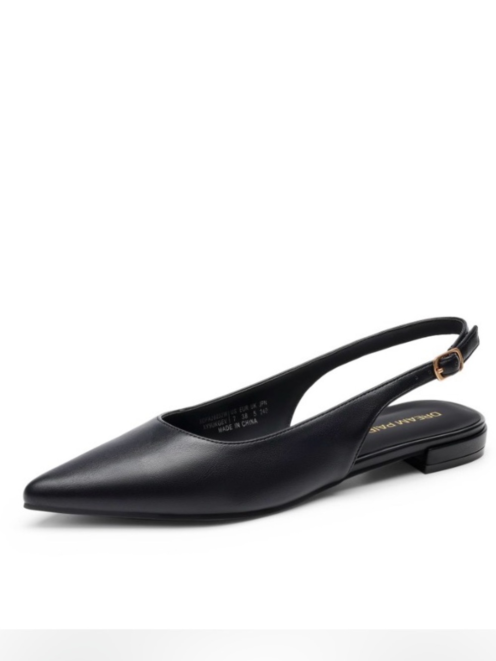🖤 DREAM PAIRS Black Pointed Toe Slingback Ballet Flats Size 7.5 NWOT 🖤